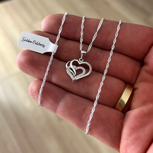 SREBRNY ŁAŃCUSZEK Z SERDUSZKIEM SREBRO 925 PREZENT DLA NIEJ, DZIEWCZYNY na Arena.pl