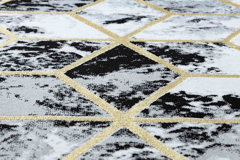 RUG/LU/MOSSE/HEXAGON/BLACK+GREY/60x250 zdjęcie 3