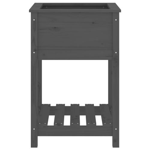 Donica z półką, szara, 54x54x81 cm, lite drewno sosnowe na Arena.pl