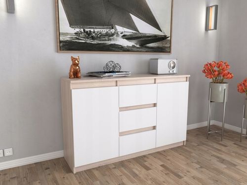 Komoda WOTAN BIALA z szufladami Duza Szafka AGA 120cm do Sypialni na Arena.pl