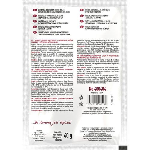 Aromatic Bayanus Multicomplex zestaw startowy do wina, 40 g zdjęcie 2