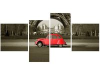 OBRAZ CZERWONY CITROEN 2CV WIEŻĄ EIFFLA