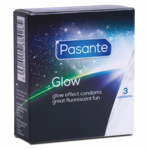 pasante glow 3 sztuki - prezerwatywy świecące w ciemności 53 mm na Arena.pl