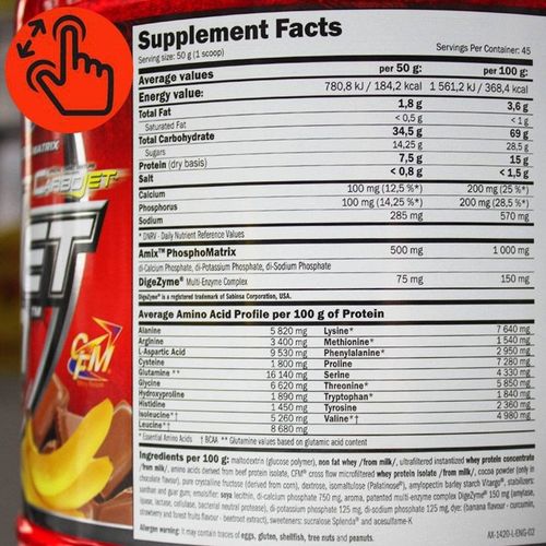 Amix CarboJet Gain 1000g masówka mass gainer mutant MEGA jakość białko WPC na Arena.pl