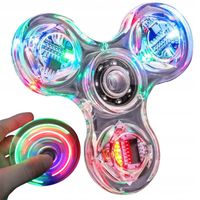 FIDGET SPINNER ŚWIECĄCY LED PRZEZROCZYSTY KOLOROWY PREMIUM DLA DZIECI GRA