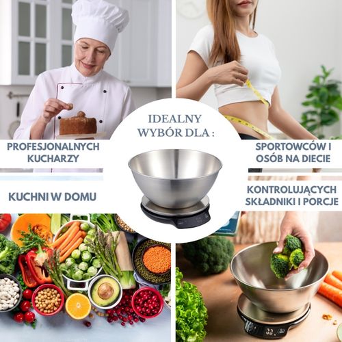 elektroniczna waga kuchenna 5kg/1.8l klausberg kb-7939 bluetooth na Arena.pl