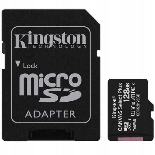 kingston karta pamięci microsd 128gb canvas select plus 100mb/s adapter na Arena.pl