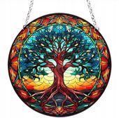 Ozdoba dekoracja WITRAŻ Wisząca Akrylowa PIĘKNA Drzewko SZCZĘŚCIA XL