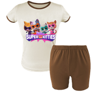 Krótka Piżama dziecięca Superkoty - Super Kitties
