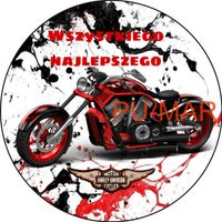 Opłatek na tort Urodziny 18 30 40  Motor Harley Davidson Yamaha Vsk Cross