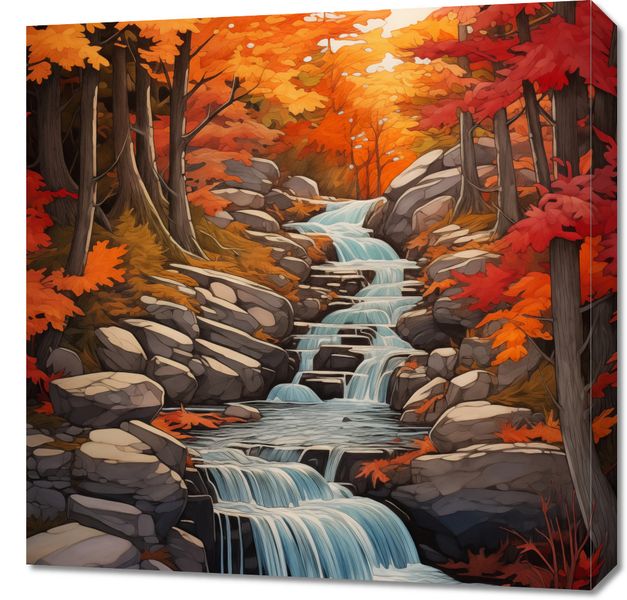 Obraz 60x60cm Jesienne Wodospady zdjęcie 1