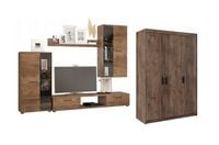 Meblościanka + Szafa trzydrzwiowa do salonu i pokoju dziennego Dąb Lefkas