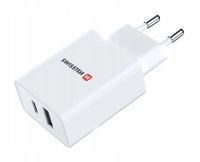 SZYBKA ŁADOWARKA SIECIOWA PD GaN 1x USB-C + 1x USB 30W adapter SWISSTEN