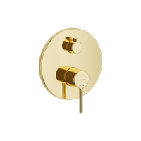 PI bateria prysznicowo-wannowa podtynkowa 2 funkcyjna, złoty połysk