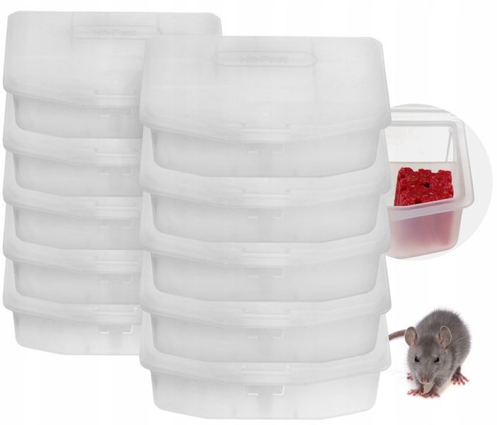 STACJA DERATYZACYJNA KARMNIK NA TRUTKĘ NA MYSZY SZCZURY GRYZONIE (10 SZT) zdjęcie 1