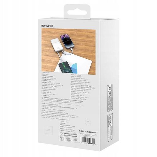 BASEUS POWERBANK 10000MAH 22.5W USB-A USB-C LIGHTNING DO TELEFONU KABEL na Arena.pl