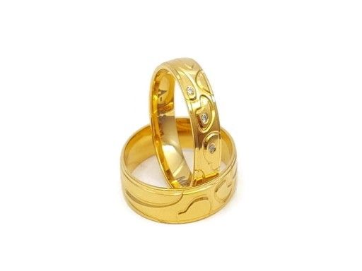 Złote Obrączki Ślubne 333 model SU18 DUŻY WYBÓR zdjęcie 1