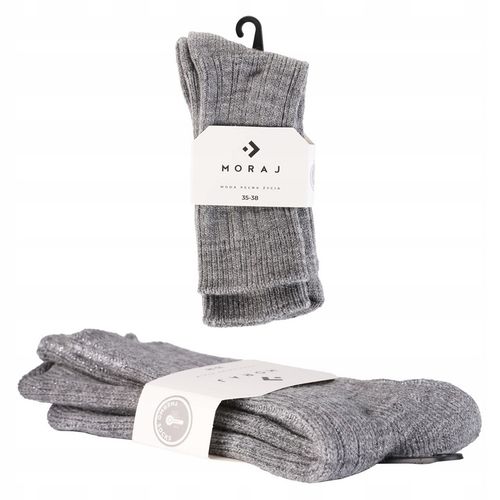 Skarpety Damskie Srebrna Nić Eleganckie Wysokie Prążkowane 3PAK MORAJ 38-41 na Arena.pl