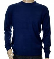 Sweter męski z kaszmiru i wełny merynosów 2XL XXL granatowy kaszmirowy