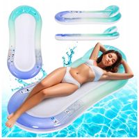 MATERAC PLAŻOWY DMUCHANY DO PŁYWANIA Z SIATKĄ RAINBOW-BLUE 153x72