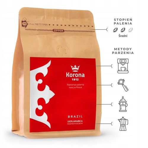 ŚWIEŻO PALONA kawa ziarnista ZESTAW 2x 250g KORONA na Arena.pl