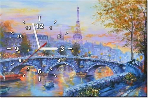 60CM 40CM ZEGAR OBRAZ ALEJKA PARYŻU DRUK PŁÓTNO RAMA na Arena.pl
