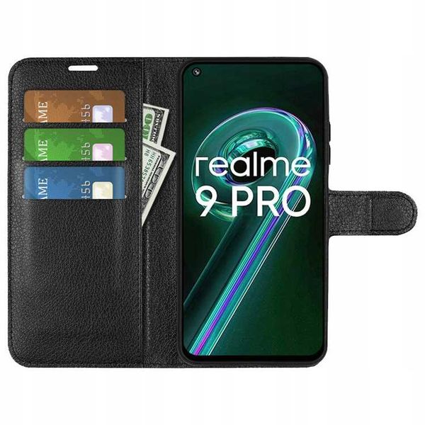 Litchi Realme 9 5G/9 Pro Czarny zdjęcie 2
