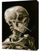 Obraz 50x70cm  Czaszka z Palącym się Papierosem, Van Gogh Vintage