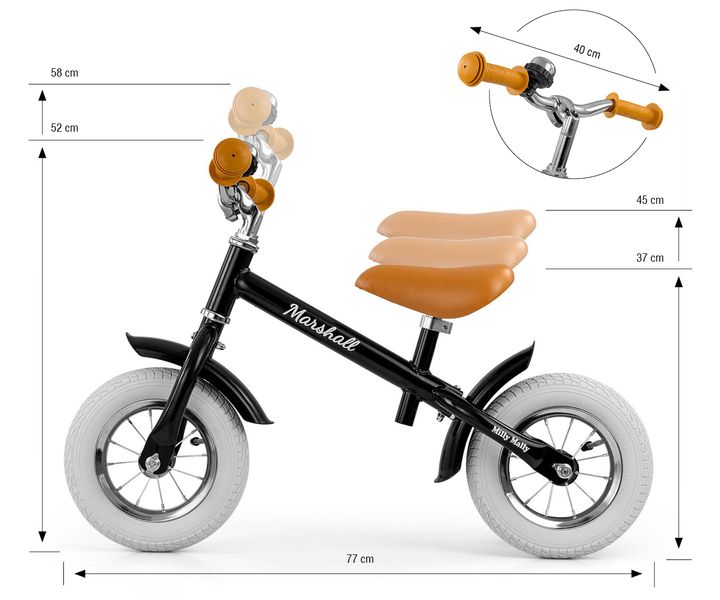 MILLY MALLY Rowerek biegowy MARSHALL AIR Black zdjęcie 4