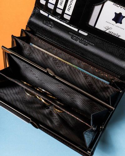 elegancki, skórzany portfel damski na zatrzask - lorenti na Arena.pl