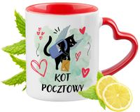 Kot Kotki Kubek Czerwony Z Uszkiem W Kształcie Serca Na Prezent