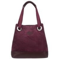 VERA PELLE torebka zamszowa shopper z parcianymi rączkami V707 c.bordowa