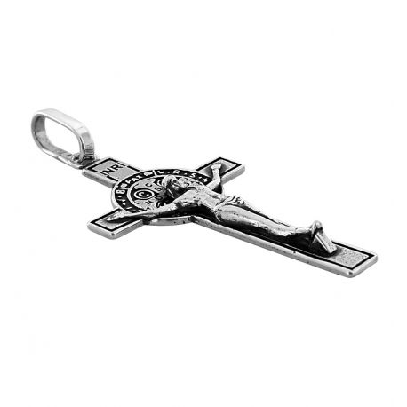 SREBRNY DUŻY KRZYŻ Z UKRZYŻOWANYM JEZUSEM SREBRO PRÓBY 925 zdjęcie 2