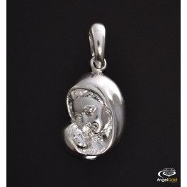 SREBRNY MEDALIK MATKA BOSKA Z DZIECIĄTKIEM PRÓBA SREBRA 925 na Arena.pl