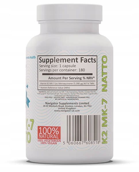 Witamina K2 MK7 NATTO 200mcg 180kaps Vegan zdjęcie 4