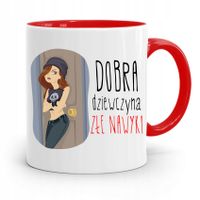 Kubek Czerwony Dla Dziewczyny Dobra Dziewczyna Z Nadrukiem Ze Zdjęciem