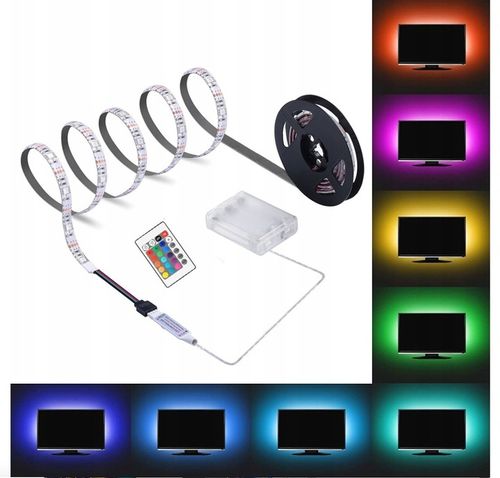 Taśma LED z pilotem zdalnego sterowania zasilana baterią 3m na Arena.pl