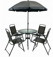 Zestaw mebli ogrodowych Chile 4-osobowy z parasolem szary