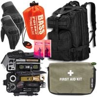 Plecak Taktyczny Zestaw Survivalowy 32w1 Folia Termiczna Apteczka Rękawice