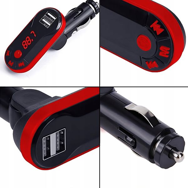 TRANSMITER FM BLUETOOTH ŁADOWARKA MP3 2XUSB SD LCD zdjęcie 5