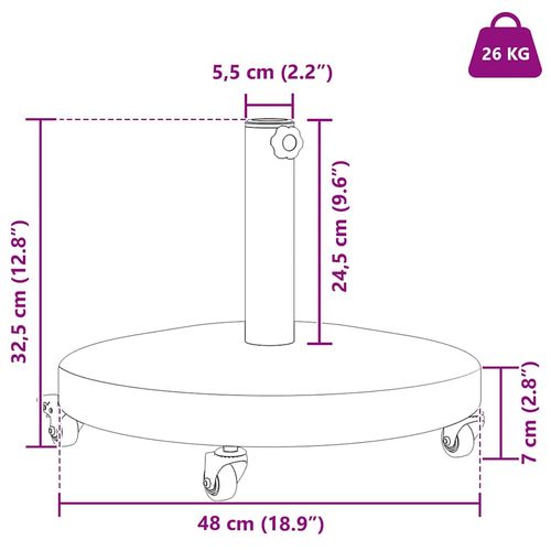 Podstawa do parasola na zewnątrz Czarny 48 x 48 x 32 cm na Arena.pl