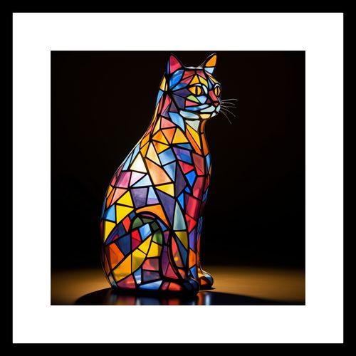 Plakat 30x30cm Koci Witraż na Arena.pl