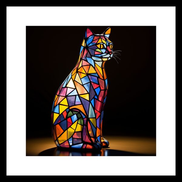 Plakat 30x30cm Koci Witraż zdjęcie 3