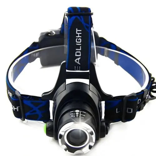 LATARKA CZOŁOWA LED ZOOM XML-T6 CREE LAMPKA CZOŁÓWKA ŁADOWARKA + AKUMULATOR na Arena.pl