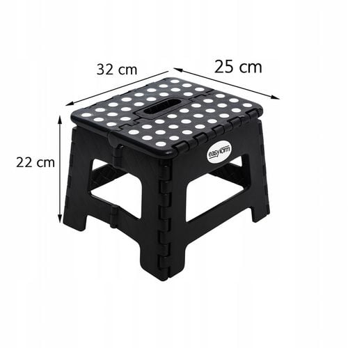Taboret składany stołek podnóżek antypoślizgowy czarny Easyform 22cm na Arena.pl