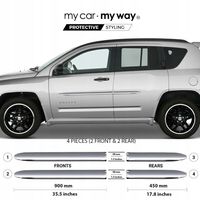Jeep Compass I 2007+ Listwy CHROM Drzwi Ochronne
