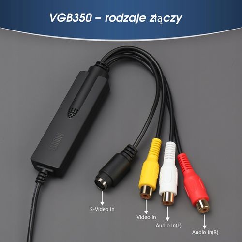 August VGB350 Video Grabber USB zgrywaj VHS na PC na Arena.pl