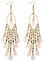 Kolczyki Damskie Boho Długie Orientalne Chwosty  F106_Biały