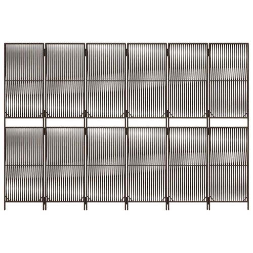 Parawan 6-panelowy, brązowy, polirattan na Arena.pl