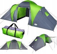 Namiot Turystyczny Wodoodporny 6 osobowy 2 Wejścia Kempingowy Sypialnia